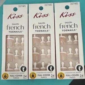 Kiss Salon French Toenails - Nude & White French Tip Pack 3